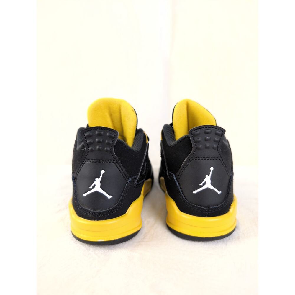 Jordan 4 Retro Thunder sneakers black yellow Size 11c Toddler shoes Sneakerhead - Picture 5 of 9